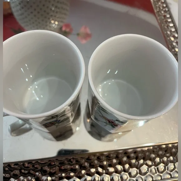 2 Andrea by Sadek Buckingham Coffee/Tea Mugs White Octagonal Floral Gold Japan - Picture 12 of 14